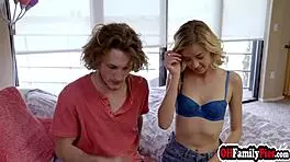 Petite blonde teen haley reed moans hard interpreting wild taboo roleplay pounding