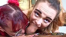 Melissa Mocosa and Coral share massive cock in steamy threesome