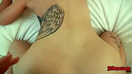 MY BABYSITTER'S TIGHT PUSSY GETS RIDING HARD WITH ROUGH GROUP BANGING AND HORNY KISSING!