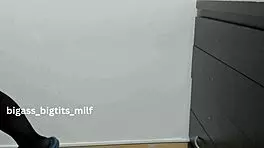 Curvy BBW MILF spreads big pussy lips fingering to orgasm with feet tease