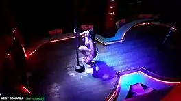 coworker topless dances teases then sucks pussy and deepthroats cock