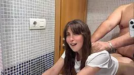 hairy pussy creampie quickie as stepdad fills her while friends wait nearby