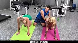 hot teen and milf get freeused by trainer during workout session! 🏋️‍♀️💦