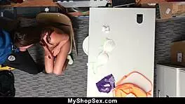 lp officer bends caught shoplifter over for tight pussy pounding