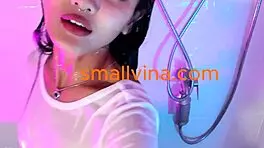 Hey sexy 4ft Asian teen why so wet stripping that tight pussy?