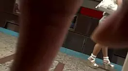 Sexy Petite Asian Legs Feet in Heels Shoes Tease