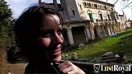 fuck me deeper outside this castle clarysse moans loud