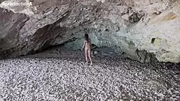 Mona Blue Fingers Pussy Solo on Crowded Beach