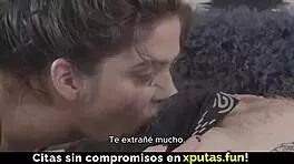 Damn this passionate brunette slut rides cock so wild with Spanish subtitles