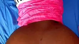 Hot latina teen masturbates then bends for big black cock creampie in hotel