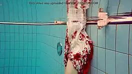 Hot Underwater Teen Marketa in Bikini Pool Play