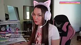 Stepbrother interrupts livestream for rough homemade fuck in front of viewers