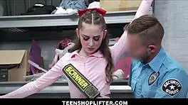 skinny shoplifter teen trades blowjob and pussy for freedom with officer