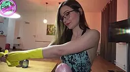 German petite maid emily seduces boss for pov creampie doggystyle ride