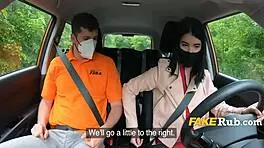 teens driving lesson turns into cock sucking and wild car riding