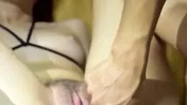 Stepsis begs not to cum inside during sneaky pussy rub creampie