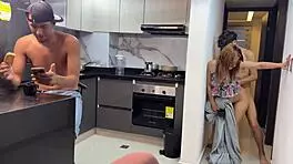 sharing a bed with sexy latina milf turns into hidden orgasm fantasy