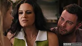 Bosses pound peeing teen babysitter hard!