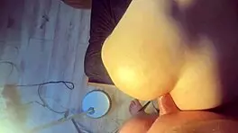 gorgeous babe gives slobbery blowjob before huge cock slams her tight ass doggystyle!