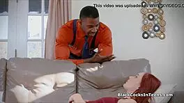 Sex-crazed redhead teen devours massive black cock 😈