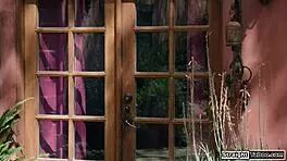 brunette teen's hairy pussy licked deep before hardcore anal pounding