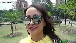 Cameron Bell's Oiled Latina Ass Bent Over in POV Doggystyle Riding