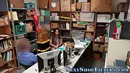 petite tattooed latina amateur thief caught and covered in hot jizz