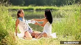 Lexi dona rams her fingers deep into jenny appach's tight asshole