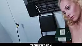 Cute Tiny Blonde Thief Caught Shoplifting Gets Strip Searched And Fucked By Mall Cop