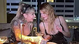 pervy besties drag me to hotel for wild double cock ride 😈🍆🏨