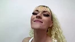 blonde coed cutie sassy slurps throbbing cock craving massive cumshot