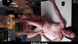 Petite shoplifter caught bent over for rough punishment fuck