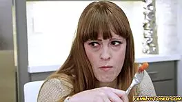 johnny stuffs zoey's mouth before riding her tight pussy