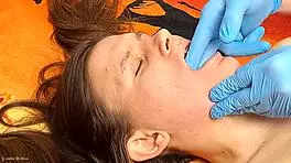 girl next door's face massage turns into deep throat monster cock thrill
