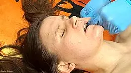 girl next door's face massage turns into deep throat monster cock thrill