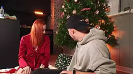 christmas morning quickie doggystyle pounding by the tree