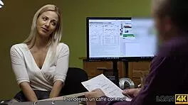 nathaly, you bad girl giving shaved pussy to loan4k agent for cash