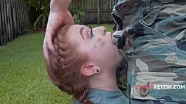 horny military bikini teens ride big tits in boot camp threesome frenzy