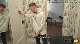 russian shopaholic fucked by debt collector in front of hubby