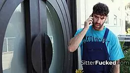 Handyman Pounds Babysitter Naomi Ryder's Tight Virgin Pussy