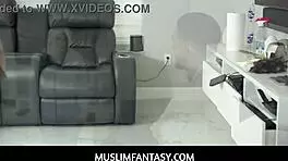 Big natural tits arab maid Veronica Valentine fucks big American cock