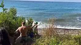 four foresters thrust cocks deep into lonely widow's pussy and ass