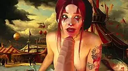 harley quinn stretches her ass cheeks on giant dildo scars explained