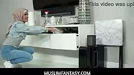 Big natural tits arab maid Veronica Valentine fucks big American cock