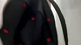 the curvy blonde teen fingers her big natural tits to crazy public squirting orgasm