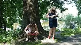 i and my hot milf friend stopped by road to pee golden rain everywhere ugh