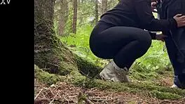 chubby whore teases with quick forest suck anal and gaping