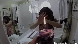 my face drips with jizz on this big cock birthday blast