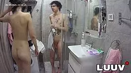 luuv this webcam couple's STEAMY shower FLASH turning into wild exhibitionist fuck!