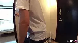 Curvy Japanese teen seduces classmate for creampie